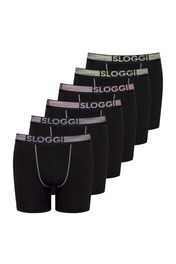 SLOGGI Herren Lange Boxershorts, 6er-Pack – GO ABC NATURAL H-Shorts, Bio-Baumwolle