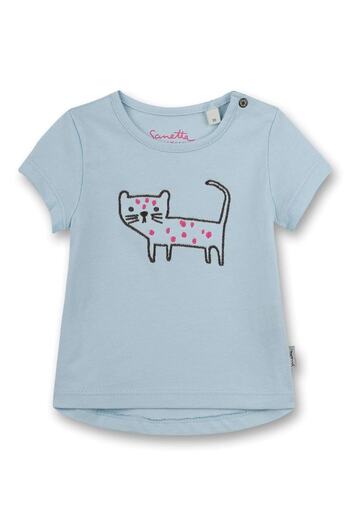 Sanetta Mädchen-T-Shirt – Baby, Kurzarm, Rundhals, Druckknopf, Stickei, 56–92