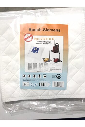 Bosch Siemens 5 Bucăți Torbă Antimicrobiană - Compatibilă cu D-E-F-H-G