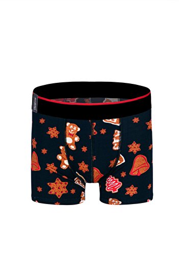 darkzone Men's Digital Printed New Year Figures Patterned New Year Boxer