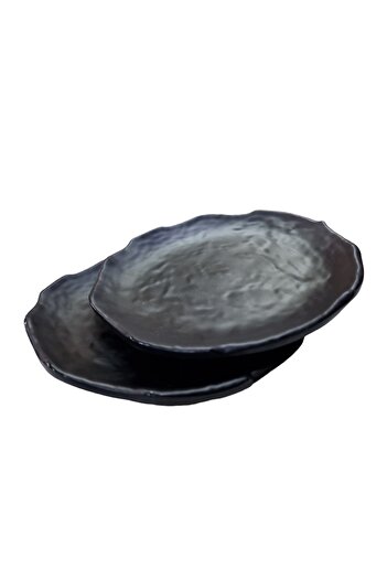 Külsan Melamine Large Size Norma Effect Plate 28cm 43028 Bl 2 Pieces