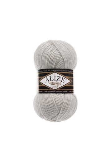 Alize Superlana Classic 208 Light Gray Vest Cardigan Sweater Yarn 25% Wool 100 Gr 280 Meters