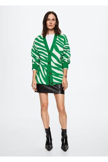 MANGO Woman Animal Patterned Cardigan