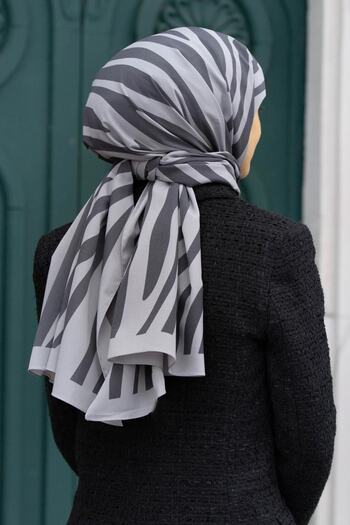 Vissona Women's Luxury Medina Silk Shawl Gray-3