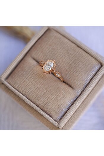 INZA mücevherat 0.55 Ct Vintage Aria Tasarım Pırlanta Yüzük