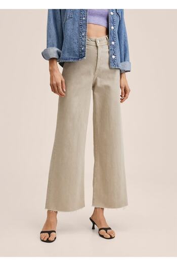 MANGO Woman High Waist Culotte Jean Trousers