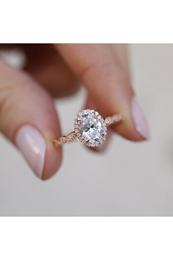 INZA mücevherat Vintage Tasarım Beyaz Topaz & Pırlanta Yüzük