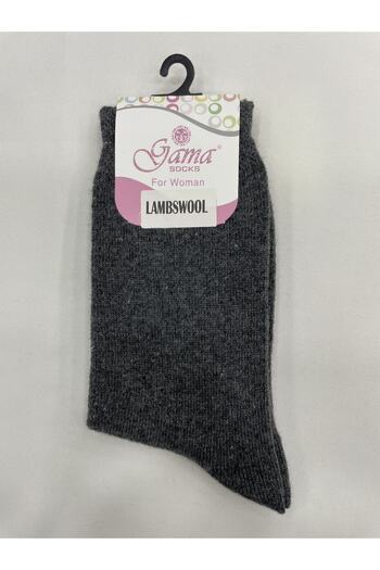 Gama Çorap Genuine Lamb Wool Plain Colored Thick Winter Women's Socks