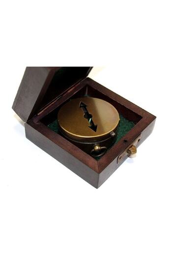 keyfimshop Πυξίδα με σηματοδότηση κατεύθυνσης με ξύλινο κουτί