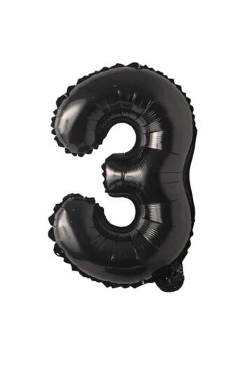 LOTUS PARTY 3 Number Black Foil Balloons ( 76 Cm - 34 Inch )