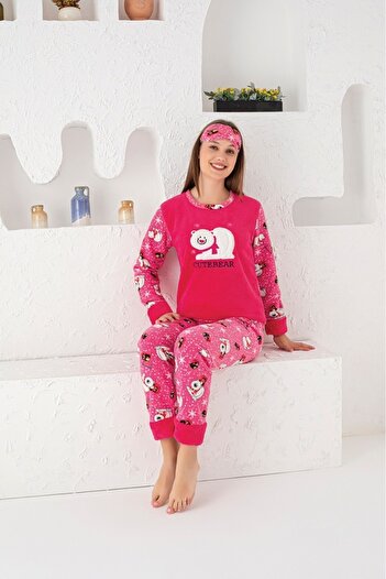 ASEL PİJAMALARI Women's Winter Fleece Pajama Set