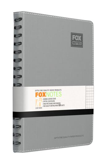 Gıpta Husă din piele în spirală Fox Bloc de note A5 120 coli cu rigle (pachet de 3) 6176