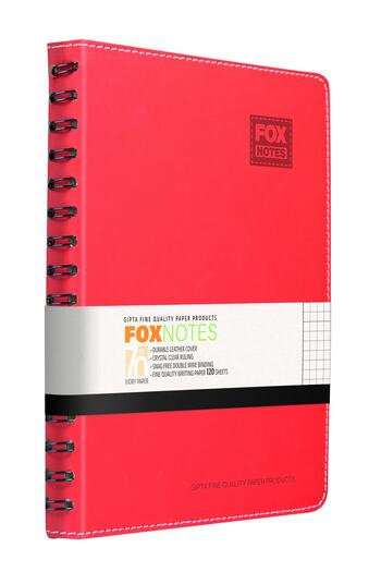 Gıpta Husă din piele în spirală Fox Bloc de note A5 120 coli cu rigle (pachet de 3) 6176