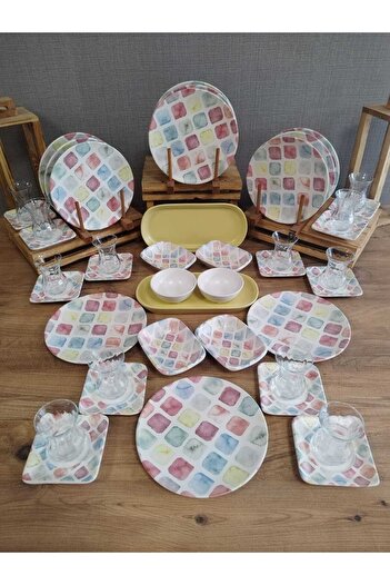 Keramika Set Breakfast Colors 44 Pieces for 12 People