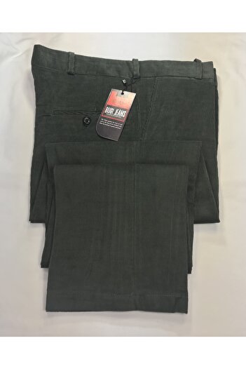 BUGİ GİYİM Men's Velvet Khaki Trousers Cotton