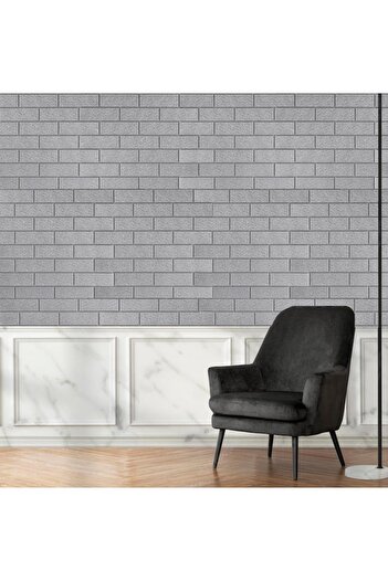 Renkli Duvarlar Gri Kendinden Yapışkanlı Duvar Kağıdı Kaplama Paneli