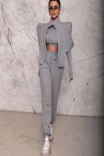 Fashiontayt Three Thread Pockets and Waist and Legs Elastic Suit