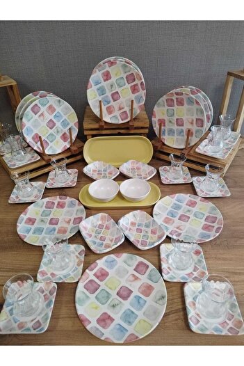 Keramika Set Breakfast Colors 44 Pieces for 12 People