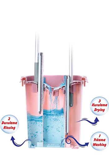 Flora 3 Bölmeli Trio Tablet Mop Seti Ve 4 Adet Mikrofiber Bez F404