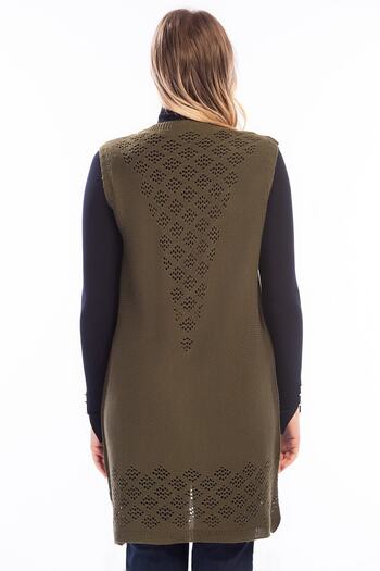 IŞILDA Women's Khaki Sleeveless Pocket Vest