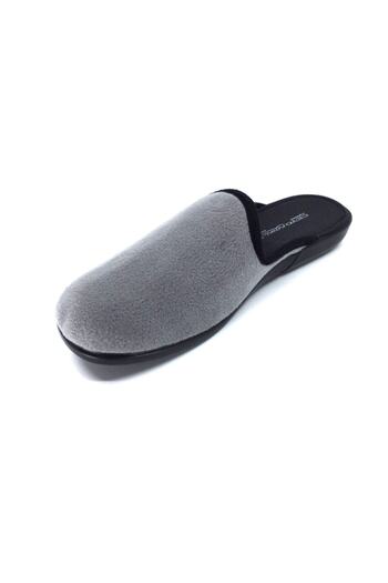 Ceyo Pıerro-3 Grı Sıcak Kumaş Comfort Rahat Erkek Ev Terliği