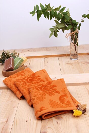 Baveno Jacquard Tasseled 3-Piece Velvet 30x30 Kitchen Guest Towel