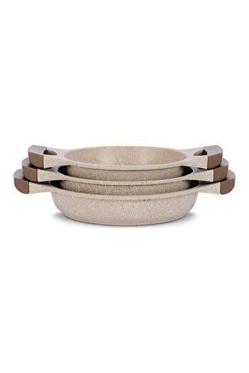 ThermoAD Mink Aluminum Cast Granite Pan Set Without Lid 18-20-22 cm