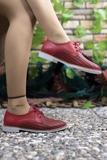 Riccon Red Women's Casual Shoes0012501