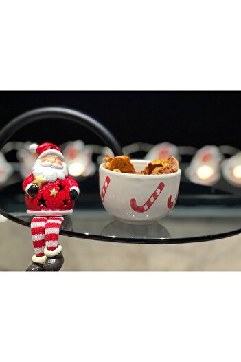 MeGgDecor New Year's Candy Themed Red Bowl