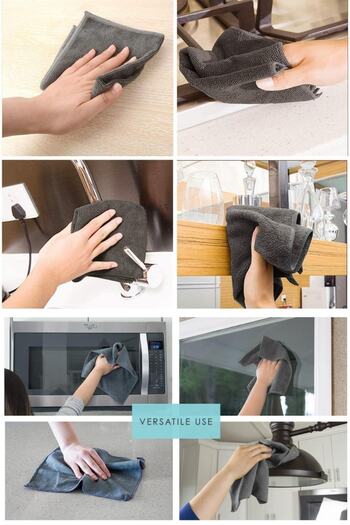Vizyon Park Microfiber 3-Piece Premium Cleaning Set Glass Cloth, Kitchen Cloth, Floor Cleaning Cloth 40x40 Cm