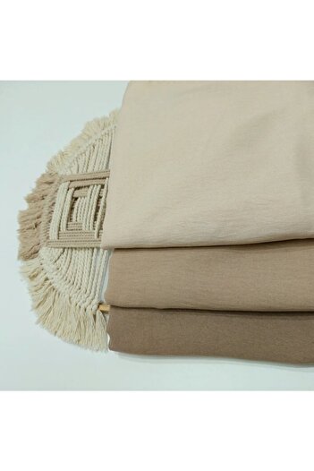 Narine Hijab Women's Cotton Jazz Shawl Model Set of 3 - Stone-beige-oil Green