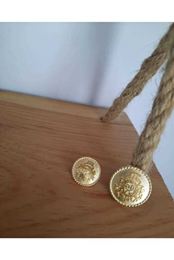 İMREN AKSESUAR Light Gold Strap Blazer Jacket Button - 1.5 Cm, 1 Pack 6 Pieces