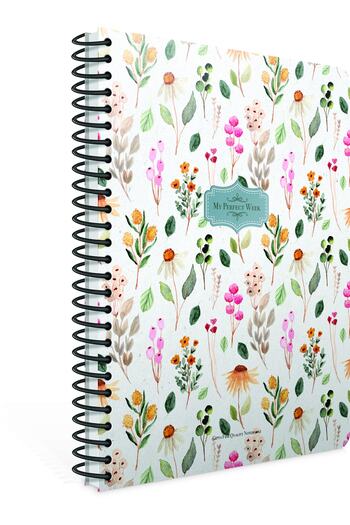 Gıpta My Perfecy Week Spiral Hard Cover Notebook A5 120 Sheets Planner (Pack of 4) 5821
