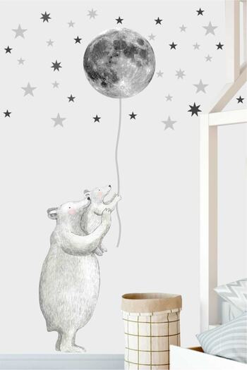 Piksel Grafik Polar Bear And Cub Kids Room Sticker