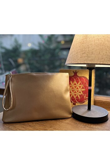 Simfa Γυναικείο Δερμάτινο Portfolio Clutch Χέρι / Organizer τσάντας μακιγιάζ με επένδυση με φερμουάρ