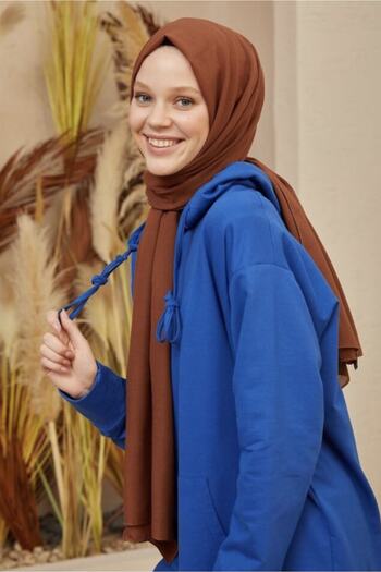 Mides scarf Hijab Cotton Crash Jazz Shawl Model-Hot Chocolate