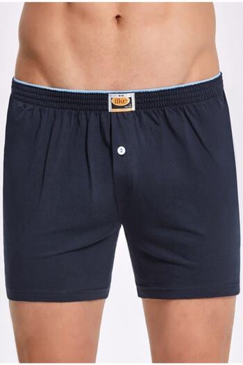 İlke Men's 6-Piece 100% Cotton Terry Waist Boxers (Navy Blue)