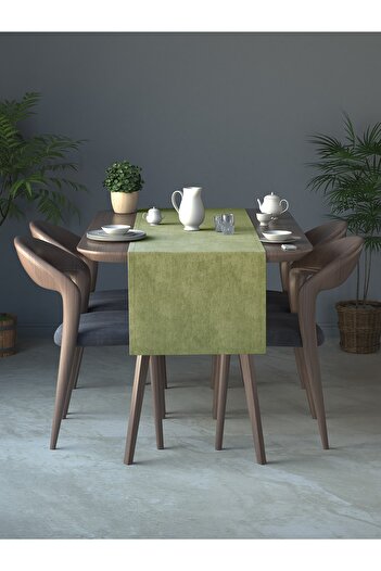Perle Kadife Dokulu Ada Çayı Rengi Daily Series Runner 40 X 140