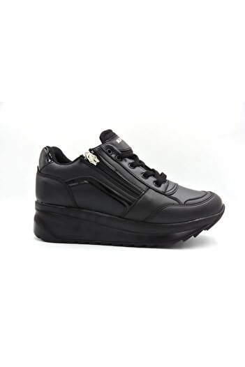 Prego Riwax Bağcıklı Fermuarlı Dolgu Topuklu Hafif Poli Taban Kadın Sneaker