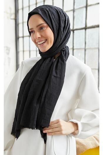 Naciye Sultan Hijab Women's Bamboo Scarf Shawl Cotton Wrap Shawl Black