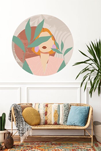 Grafikup Woman with Absurd Earring Bohemian Wall Sticker