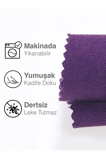 Perle Kadife Dokulu Menekşe Moru Daily Series Runner 40 X 140