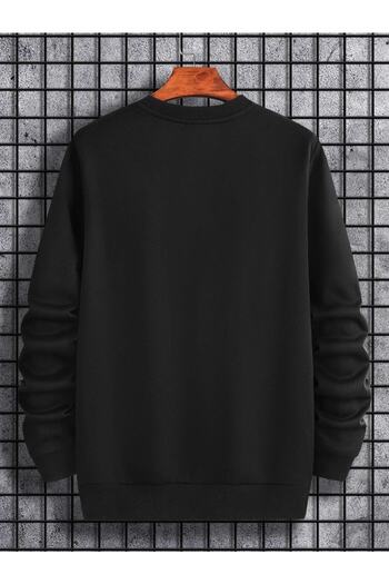 Mythologie Φούτερ με στάμπα Bird Unisex Oversize Μαύρο με λαιμόκοψη