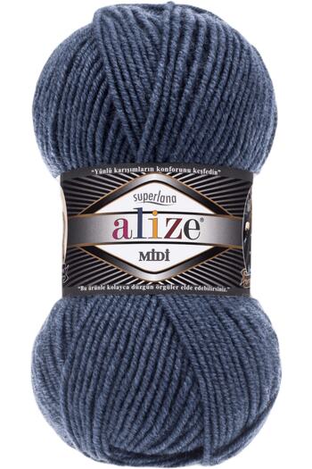 Alize Superlana Midi Hand Knitting Yarn Yarn Wool Color Code:203-Denim Melange