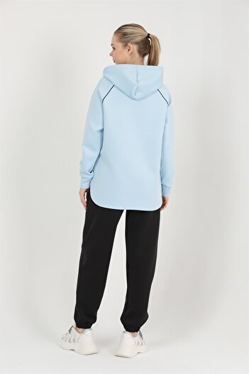 missmaral Women's Scuba Tracksuit Set Black Blue Hooded Top with Elastic Leg Pocket Jogger Bottom 3070