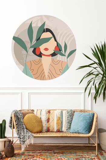 Grafikup Woman with Absurd Earring Bohemian Wall Sticker
