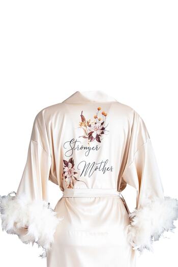 Mita Concept 'Stronger Mother' Ecru Dressing Gown