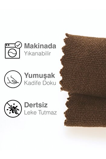 Perle Kadife Dokulu Kahverengi Daily Series Runner 40 X 140