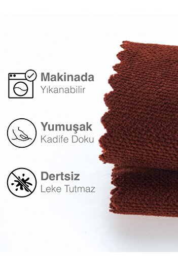 Perle Kadife Dokulu Tarçın Rengi Daily Series Runner 40 X 140