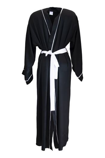 Mita Concept Black Satin Men's Dressing Gown